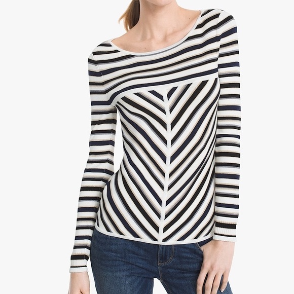 White House Black Market Sweaters - White House Black Market Seaside Stripe Sweater M